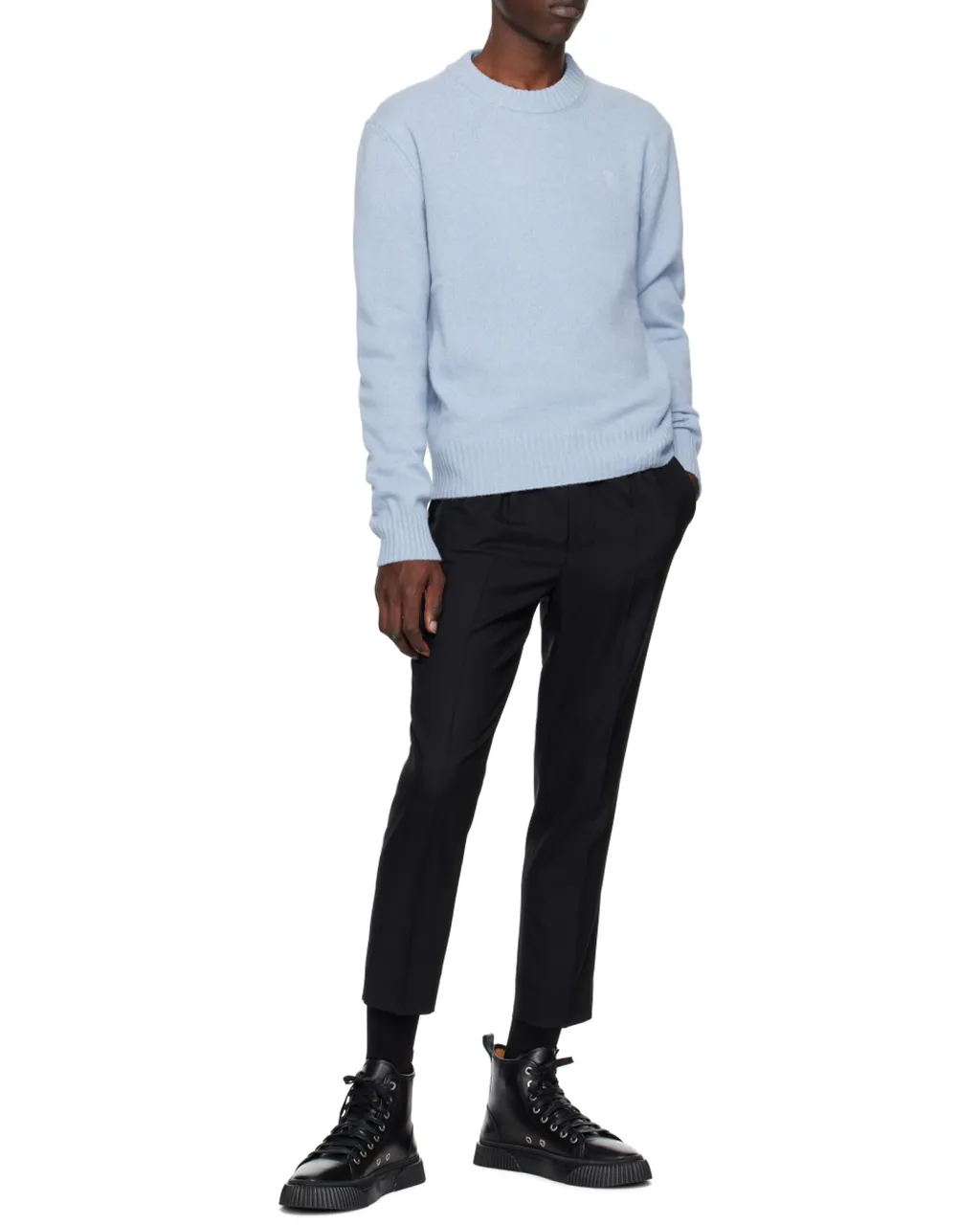 Cropped Elasticated-Waistband Trousers