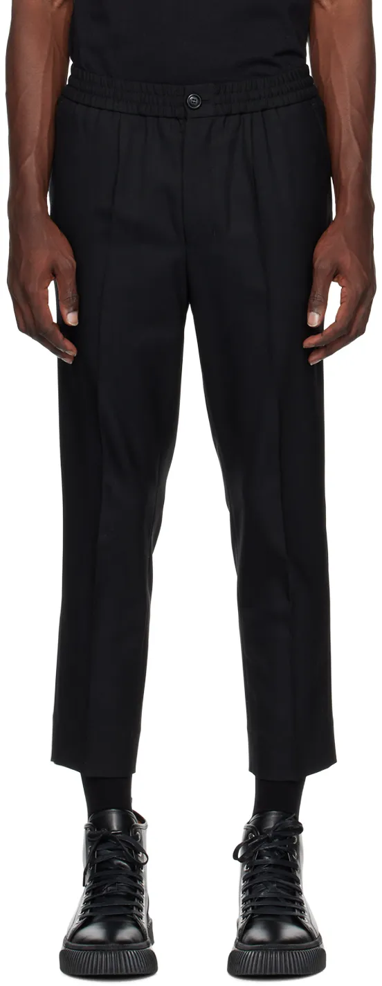 Cropped Elasticated-Waistband Trousers