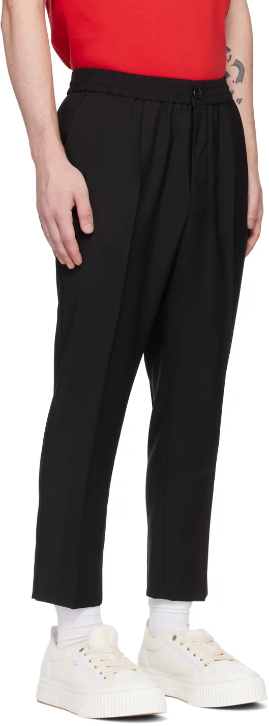 Cropped Elasticated-Waistband Trousers