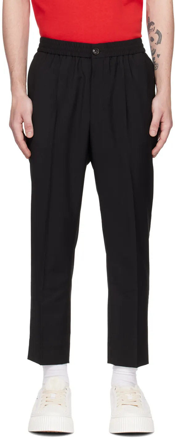Cropped Elasticated-Waistband Trousers