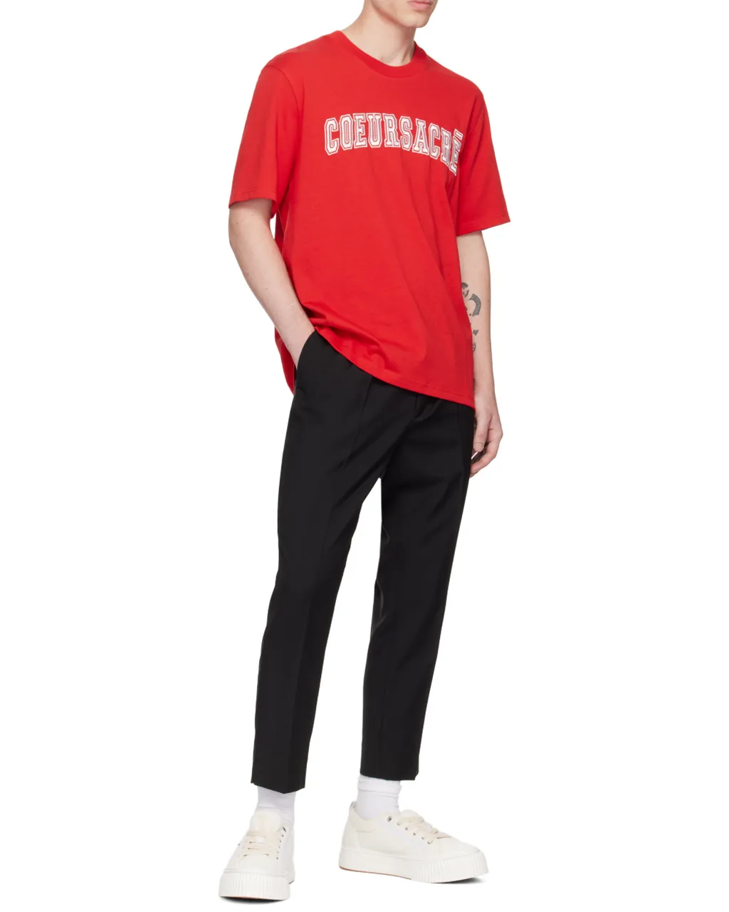 Cropped Elasticated-Waistband Trousers