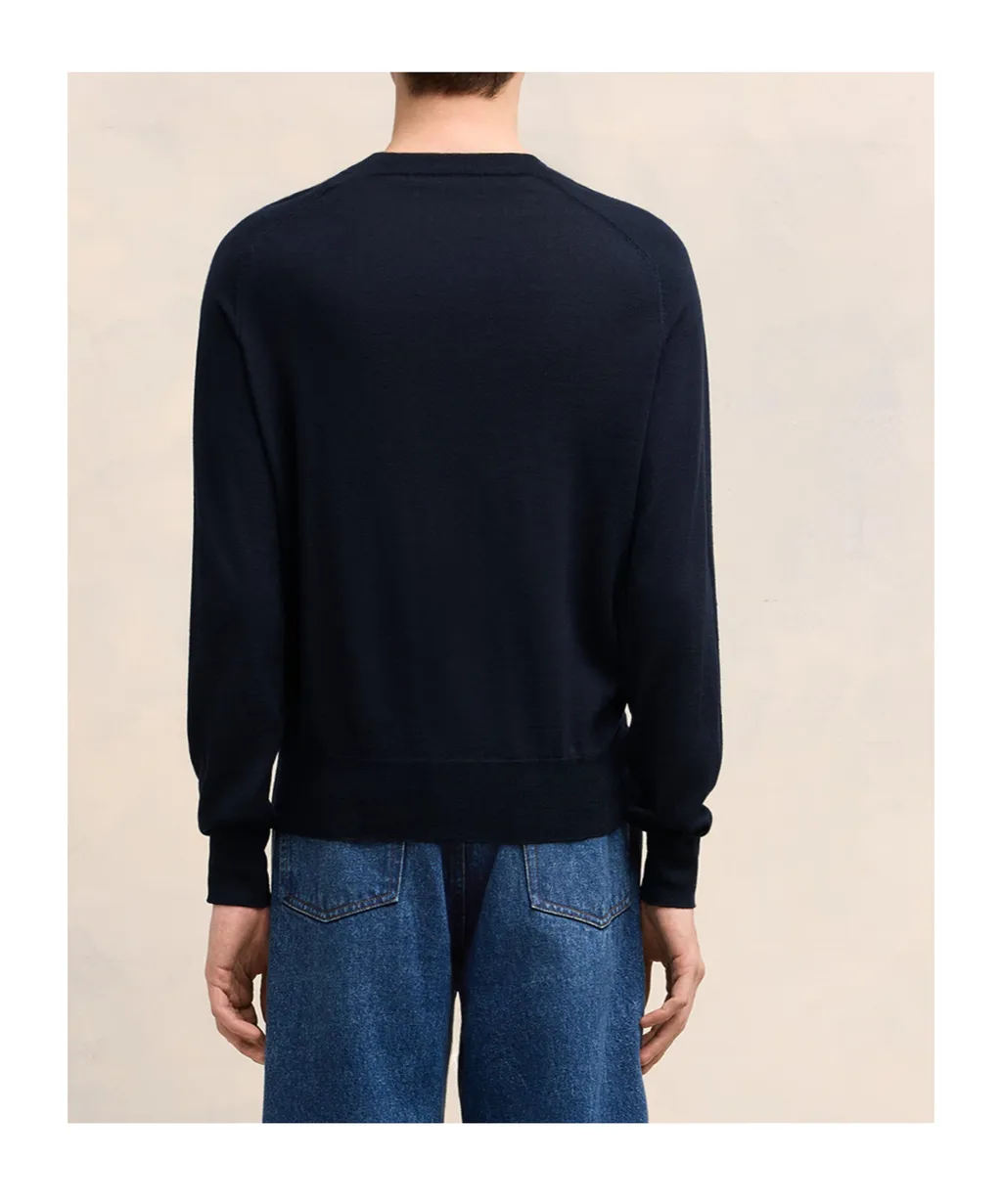 Ami Logo Embroidered Crewneck Sweater