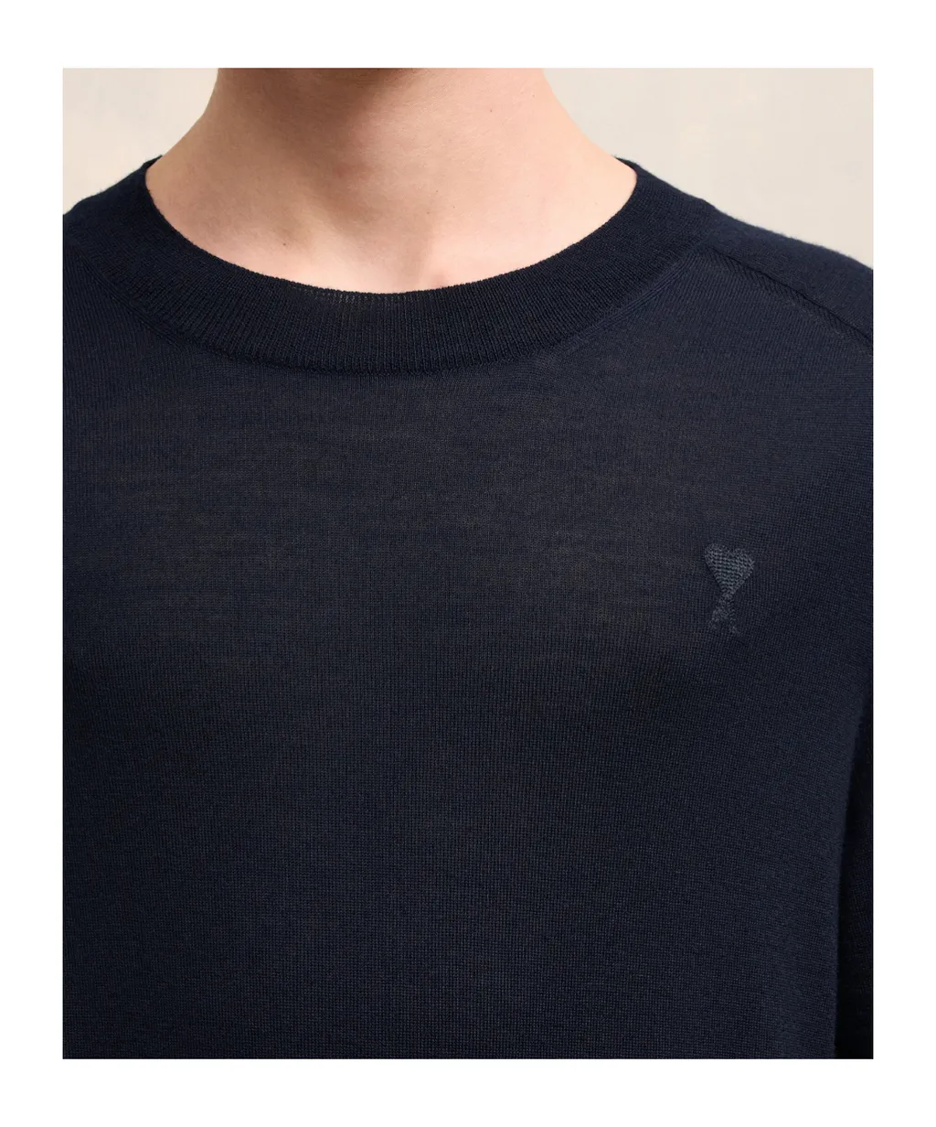 Ami Logo Embroidered Crewneck Sweater