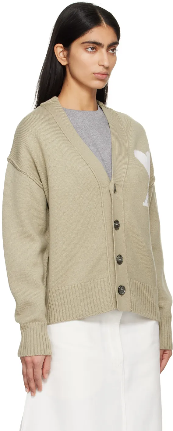 Ami De Coeur Logo Intarsia Knitted Cardigan