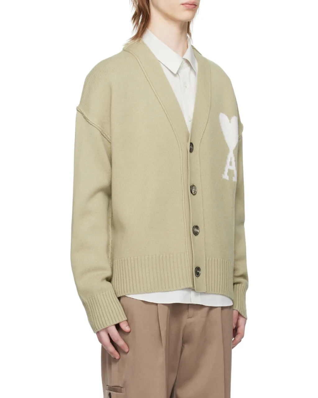 Ami De Coeur Logo Intarsia Knitted Cardigan