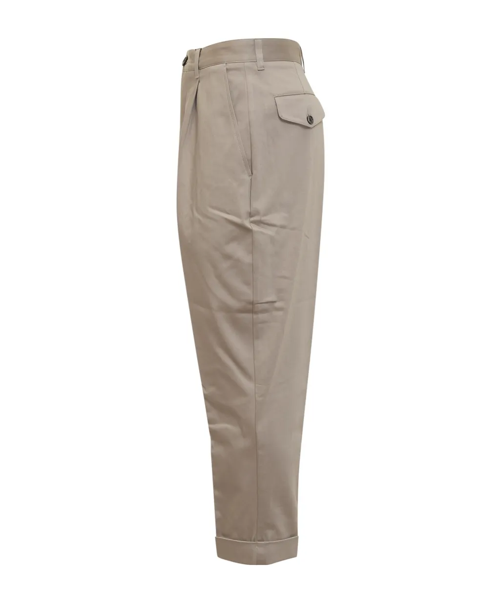 Pleated Tapered Leg Trousers
