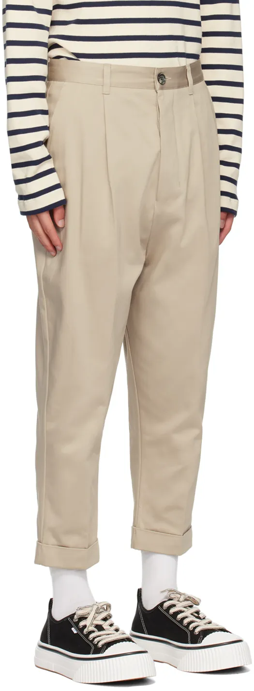 Pleated Tapered Leg Trousers