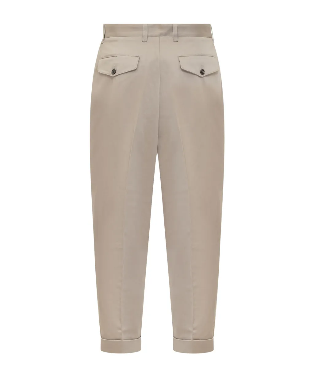 Pleated Tapered Leg Trousers
