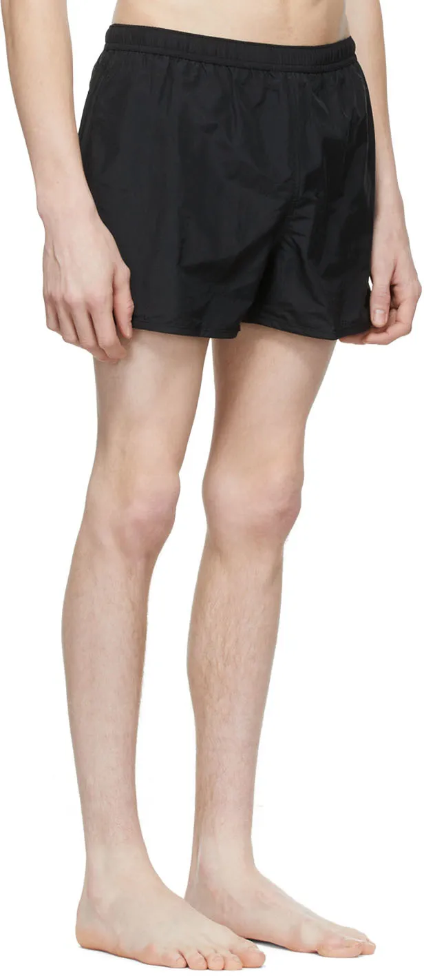 Logo Embossed Elastic Waistband Swim Shorts