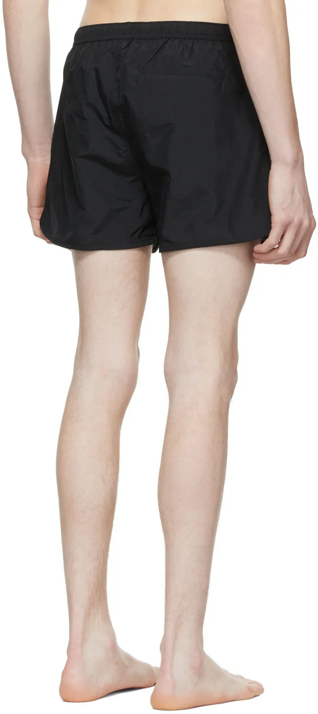 Logo Embossed Elastic Waistband Swim Shorts
