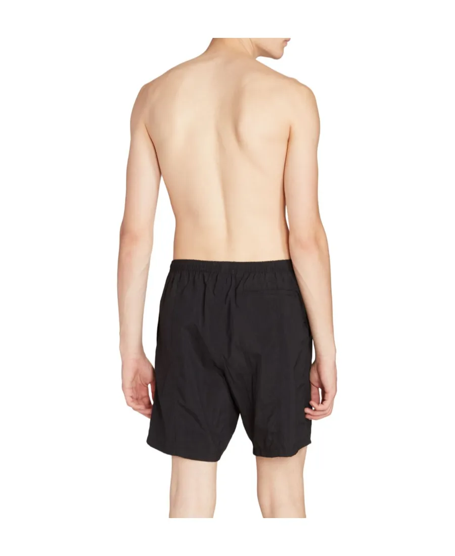 Logo Embossed Elastic Waistband Swim Shorts