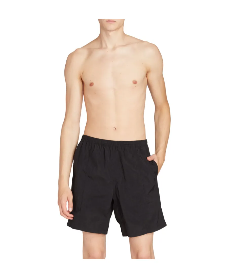 Logo Embossed Elastic Waistband Swim Shorts
