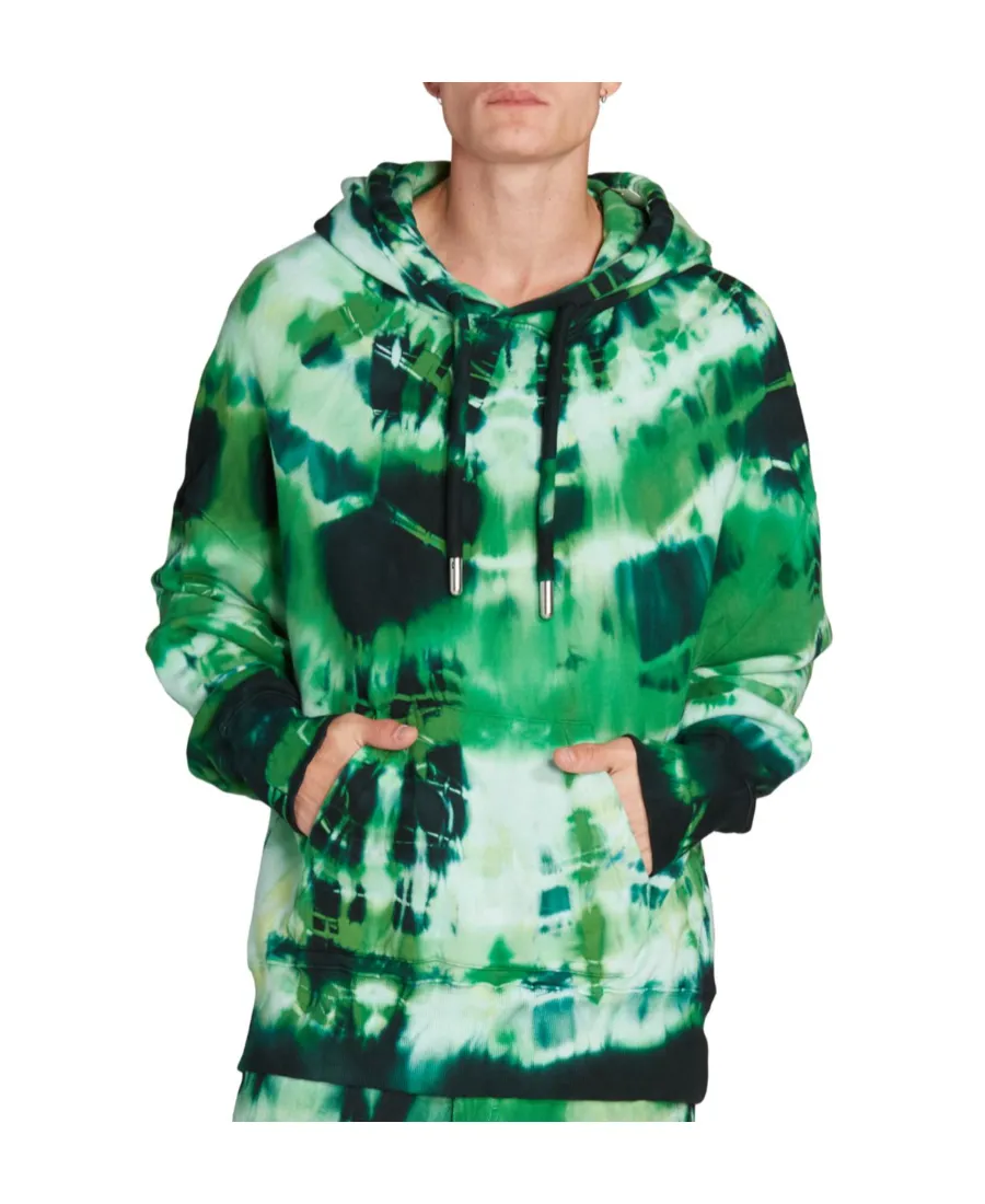 Tie Dye-Print Cotton Hoodie