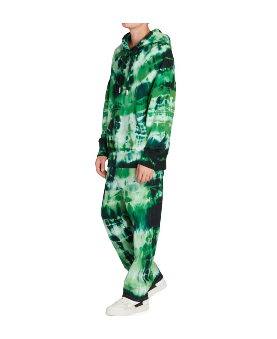Tie Dye-Print Cotton Hoodie