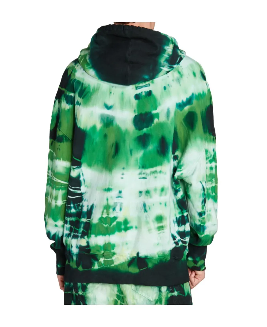 Tie Dye-Print Cotton Hoodie