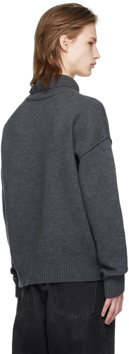 Ami De Coeur Logo Intarsia Knitted Roll-Neck Jumper