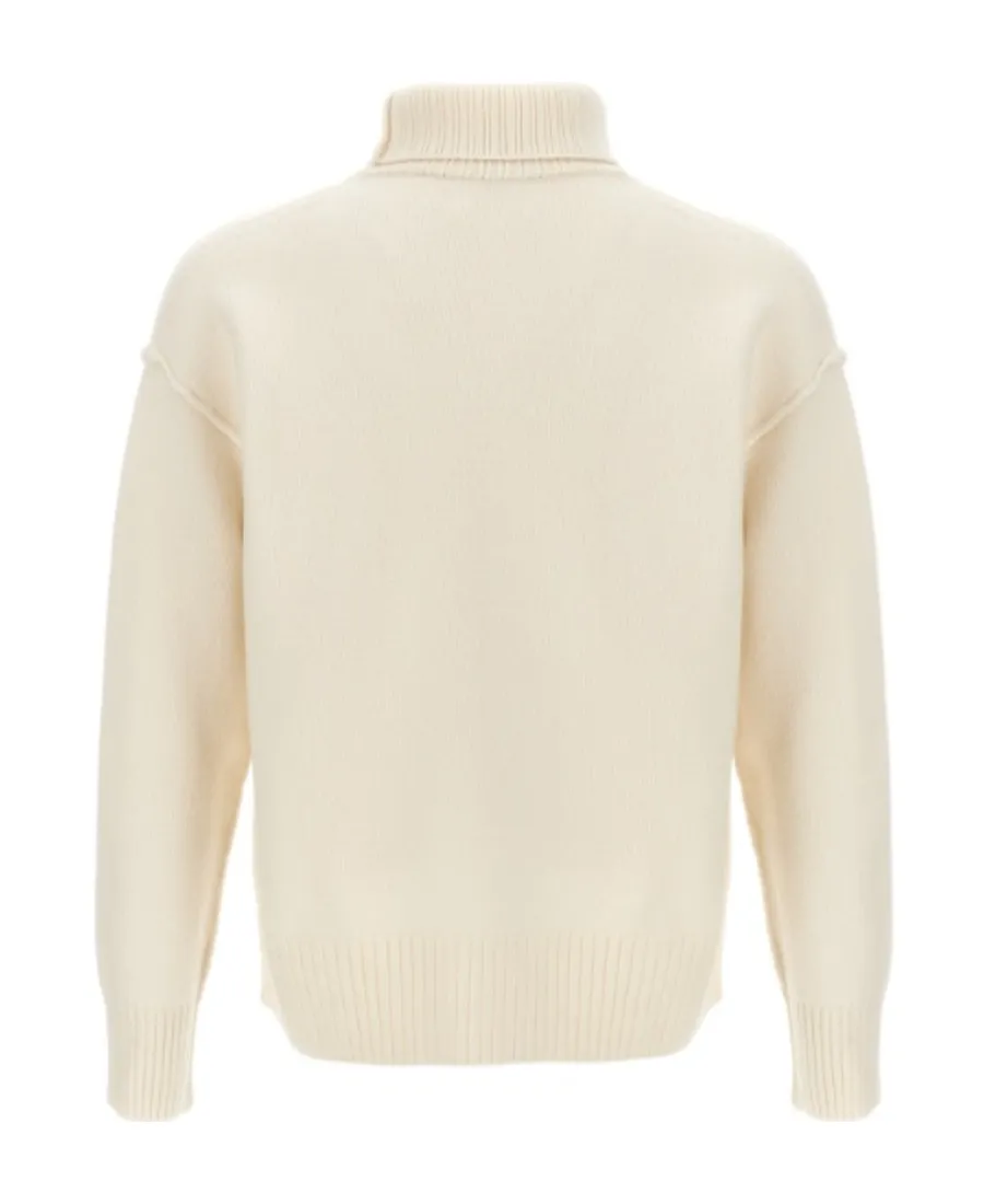 Ami De Coeur Logo Intarsia Knitted Roll-Neck Jumper