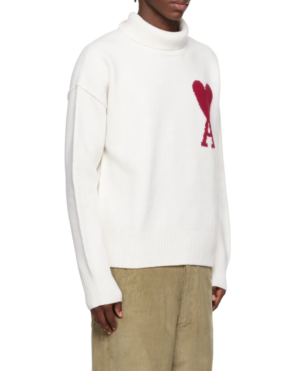 Ami De Coeur Logo Intarsia Knitted Roll-Neck Jumper
