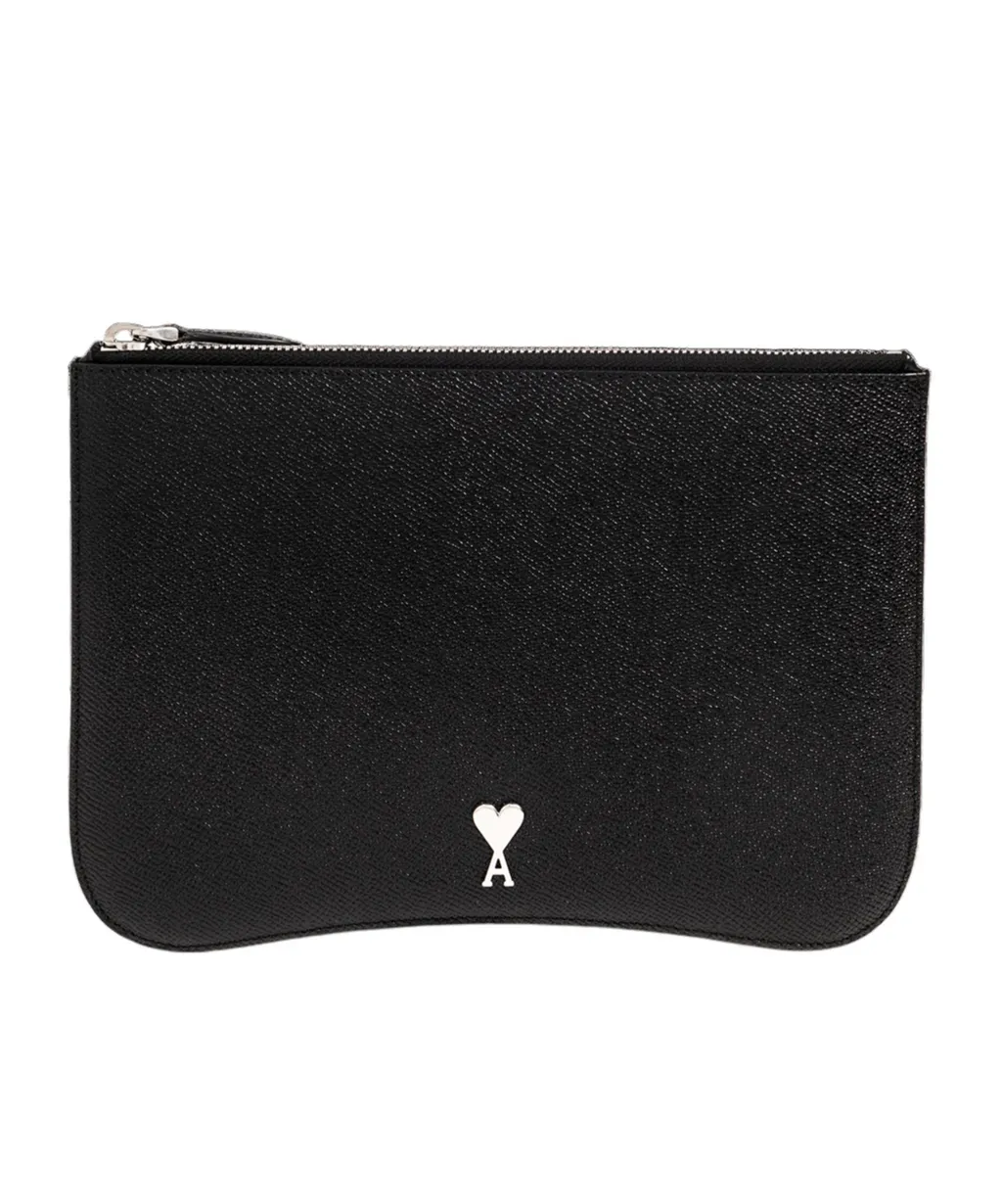 Logo Plaque Zipped Pouch
