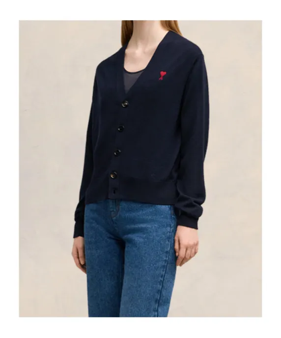 Ami De Coeur Logo Embroidered Buttoned Cardigan