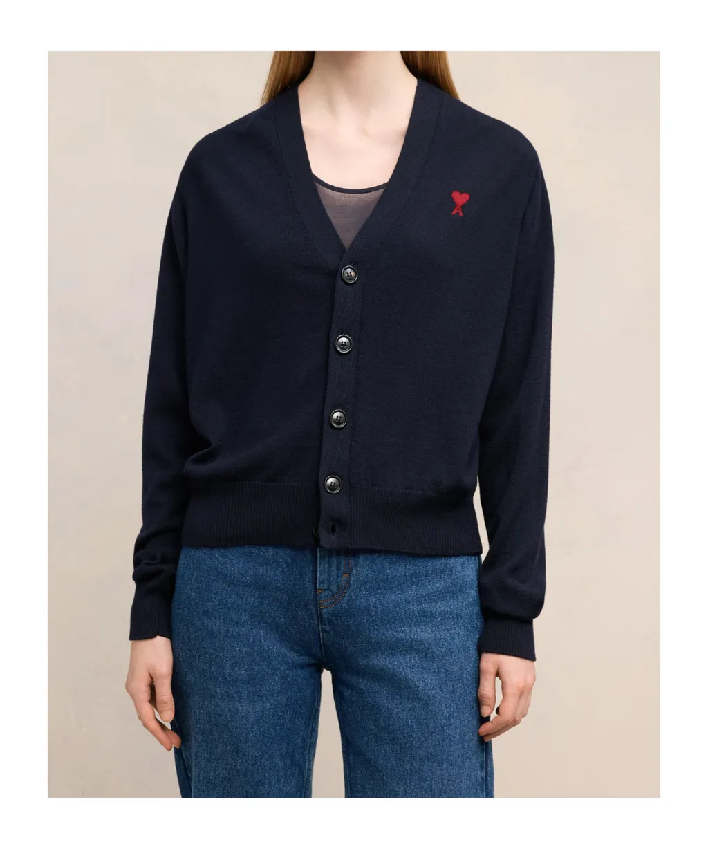Ami De Coeur Logo Embroidered Buttoned Cardigan