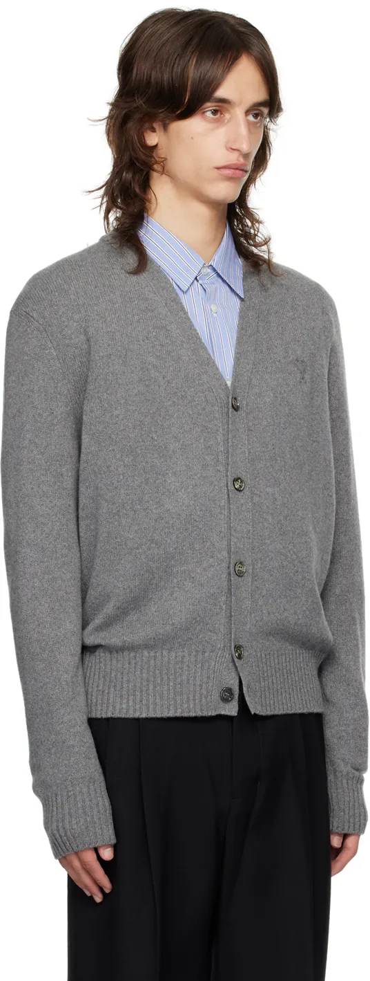 Logo Embroidered V-Neck Cardigan