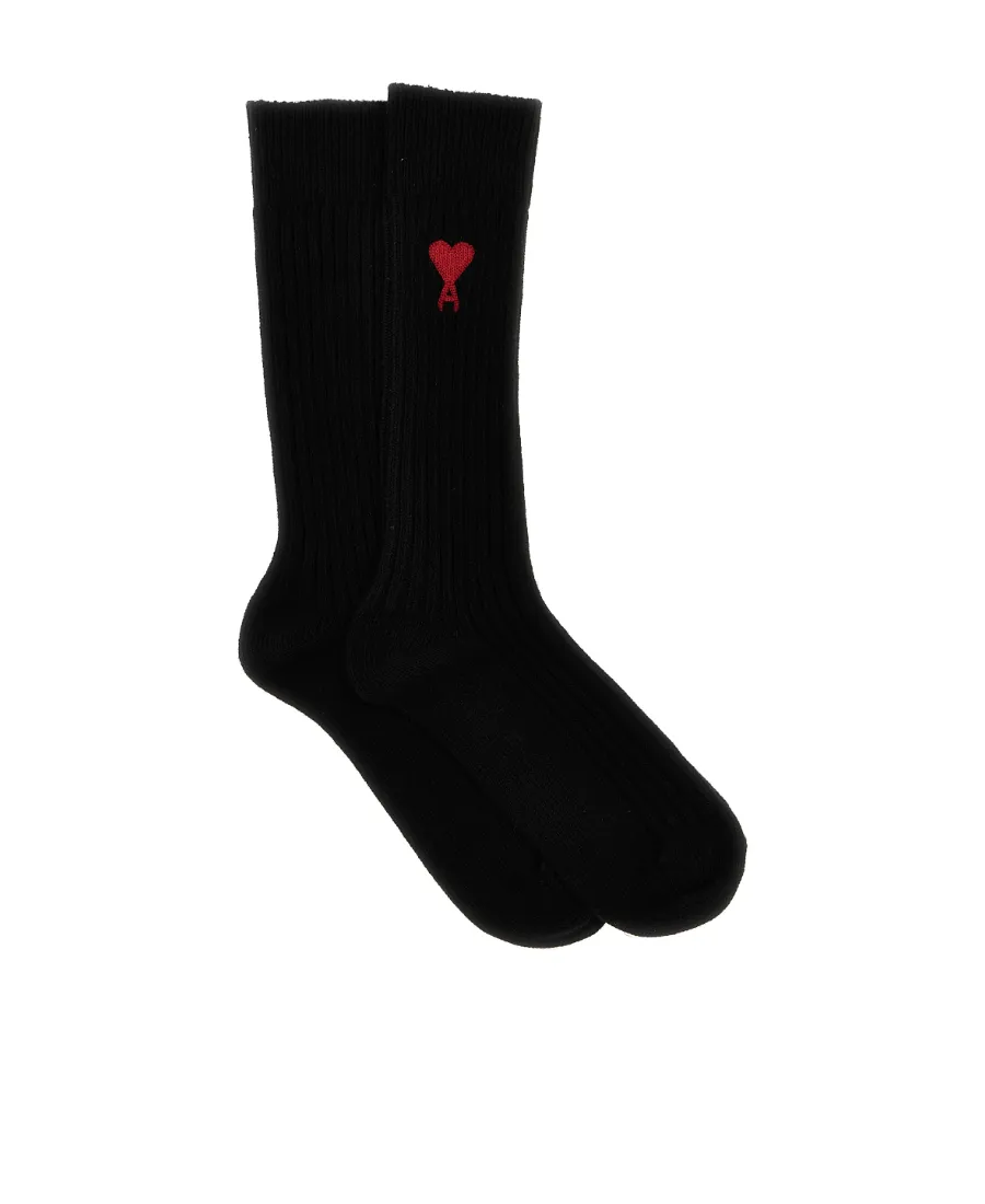 Logo Embroidered Ribbed 3-Pack Socks