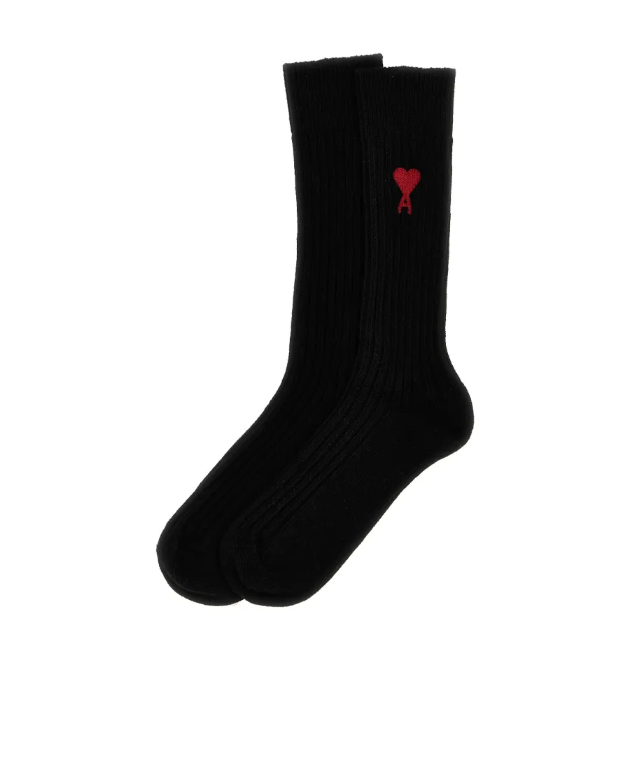 Logo Embroidered Ribbed 3-Pack Socks
