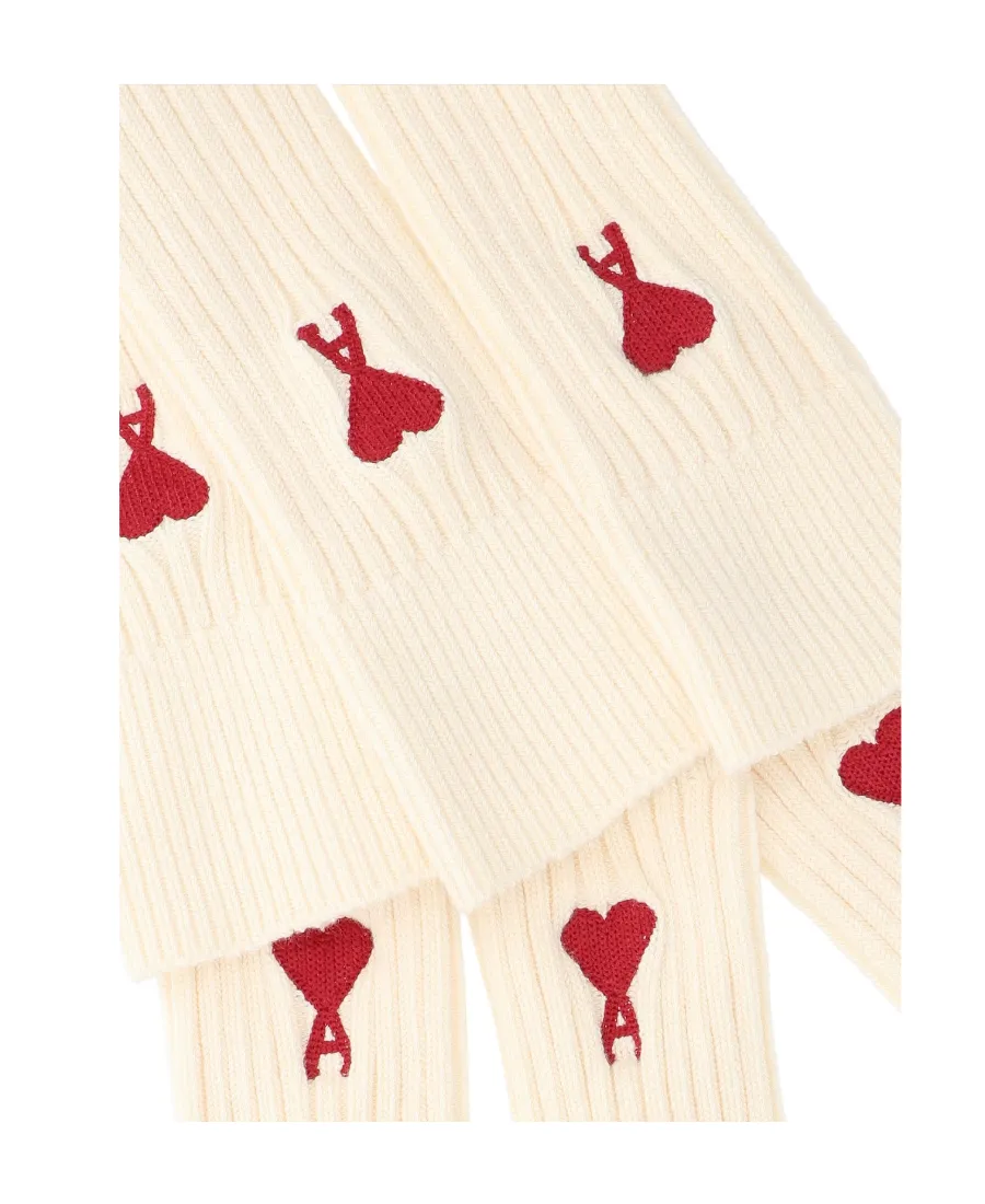Ami De Coeur Logo Embroidered Ribbed 3-Pack Socks