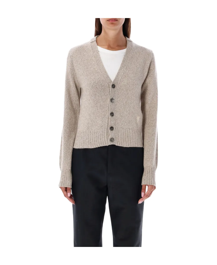 Heart Embroidered Button-Up Cardigan
