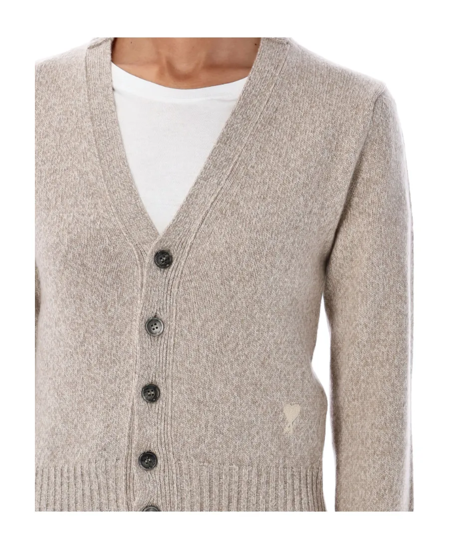 Heart Embroidered Button-Up Cardigan