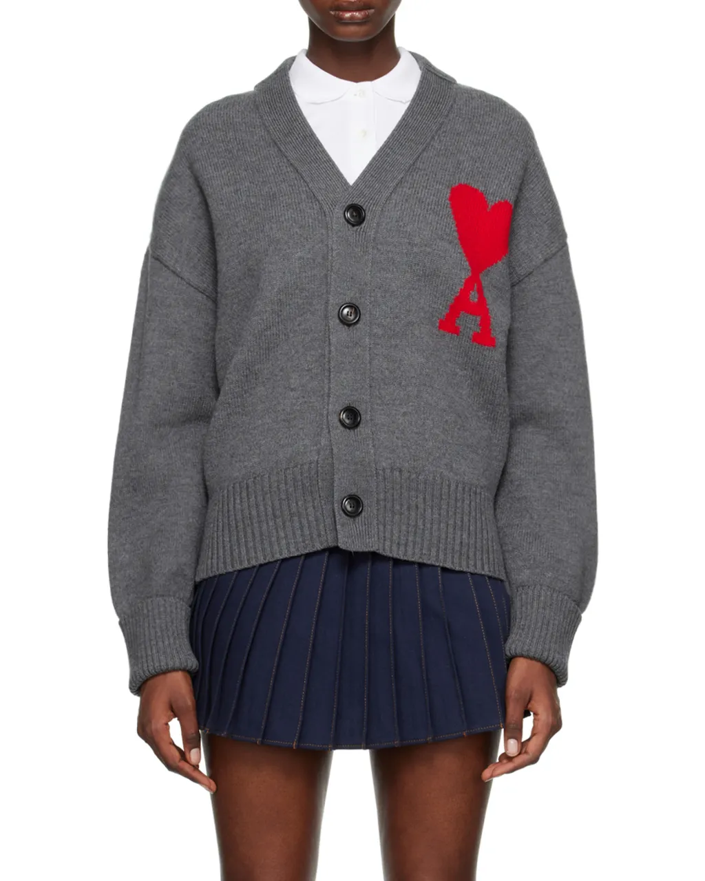 Ami De Coeur Intarsia-Knitted Cardigan