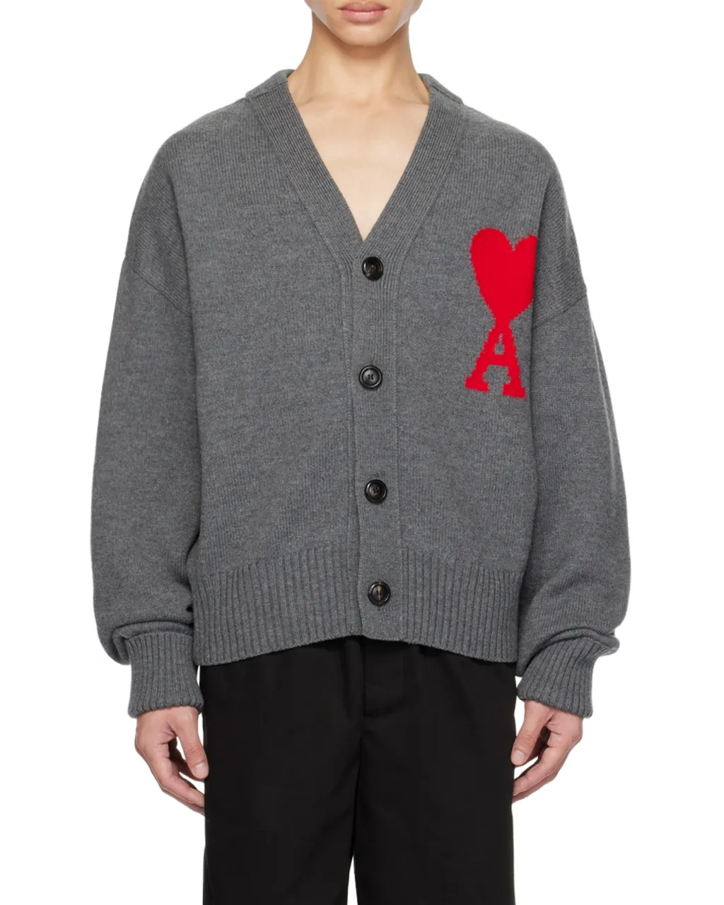 Ami De Coeur Intarsia-Knitted Cardigan