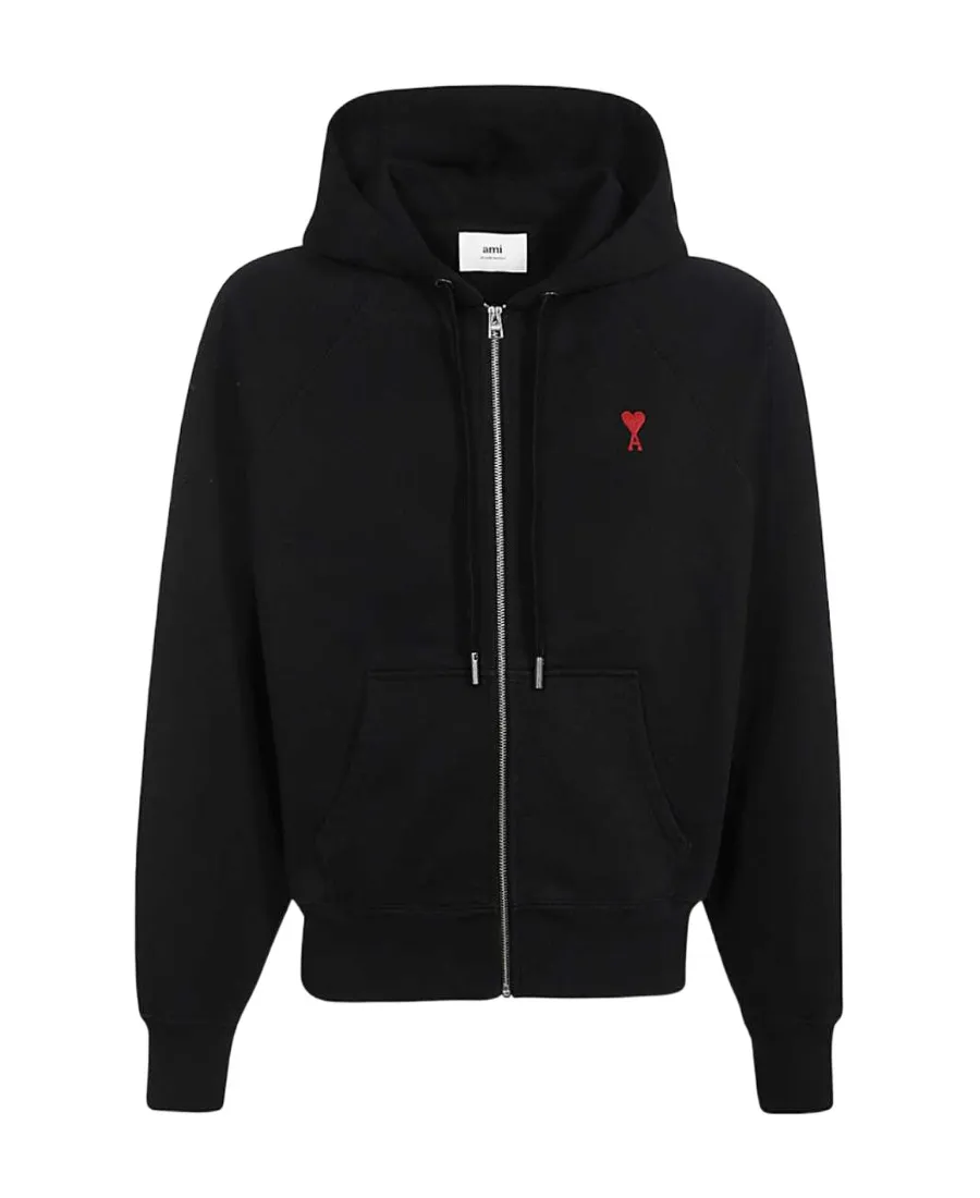 Ami De Coeur Logo Embroidered Zip-Up Hoodie