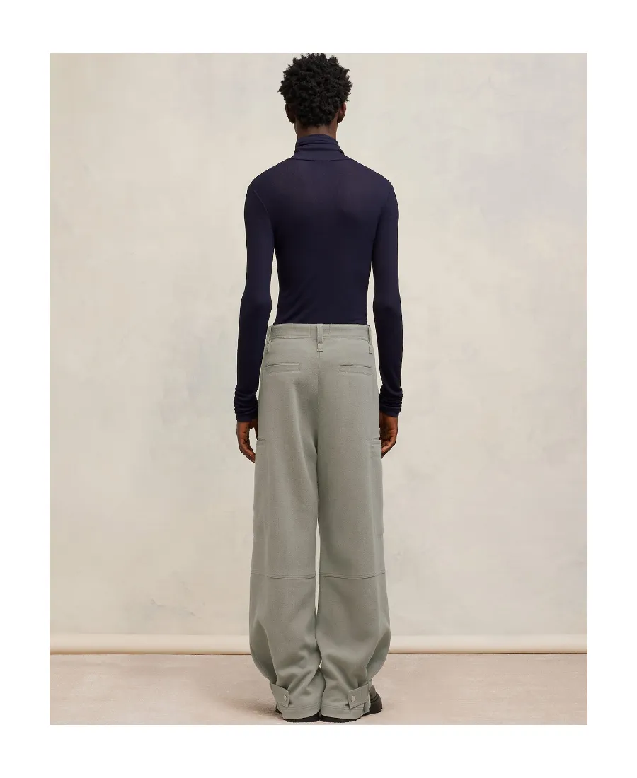 Pleated Wide-Leg Cargo Pants