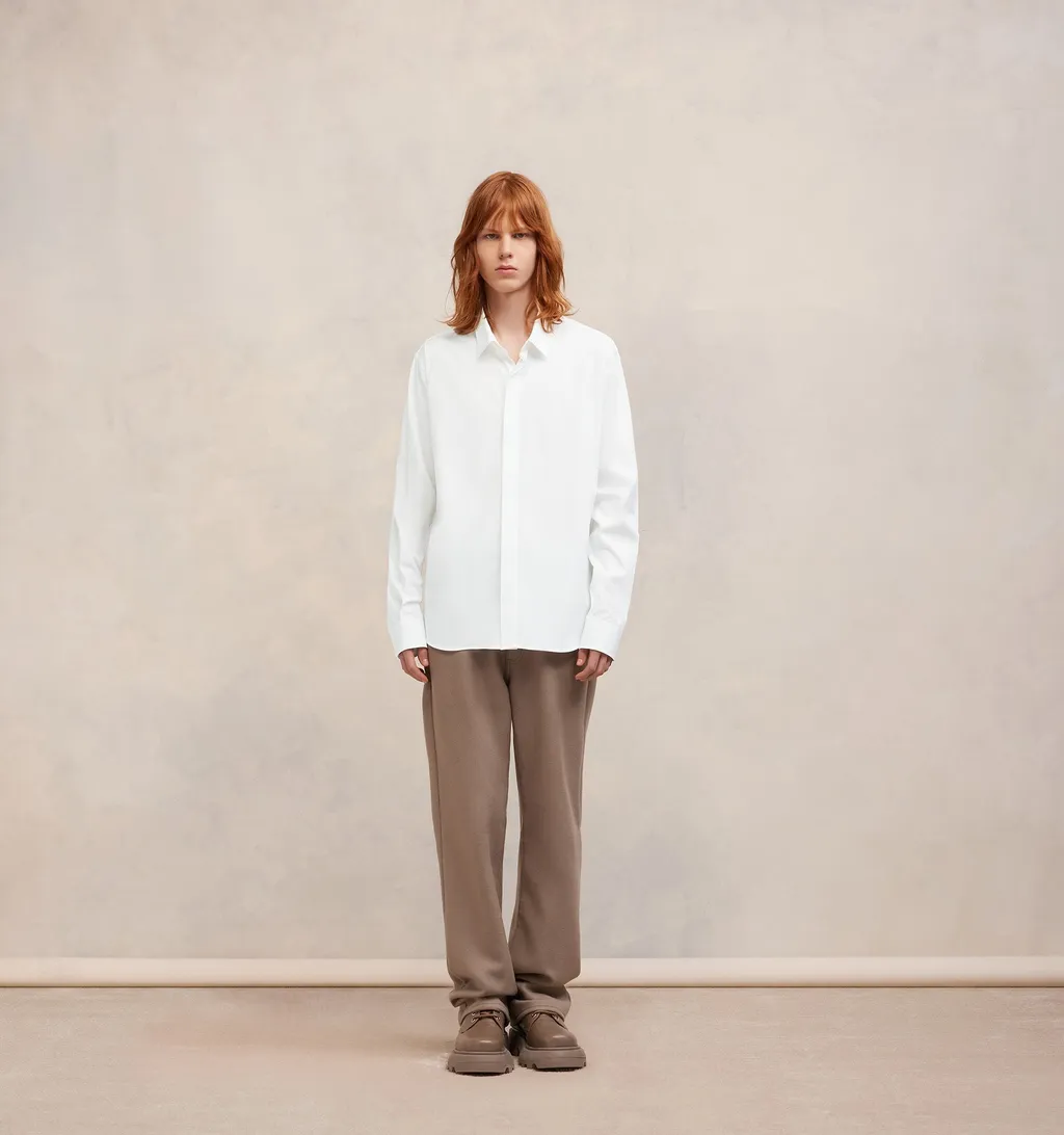 Curved Hem Long-Sleeved Shirt