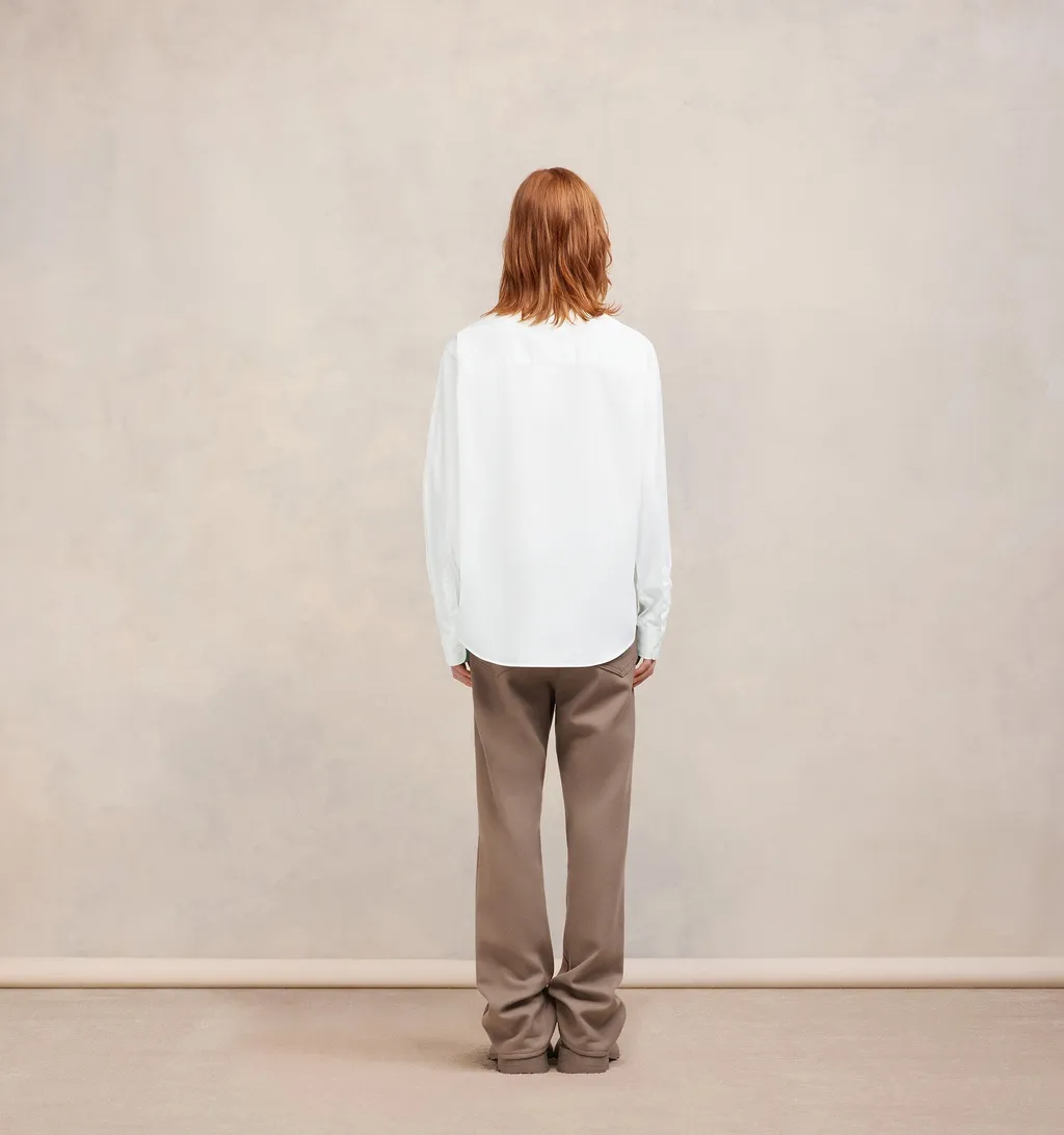 Curved Hem Long-Sleeved Shirt