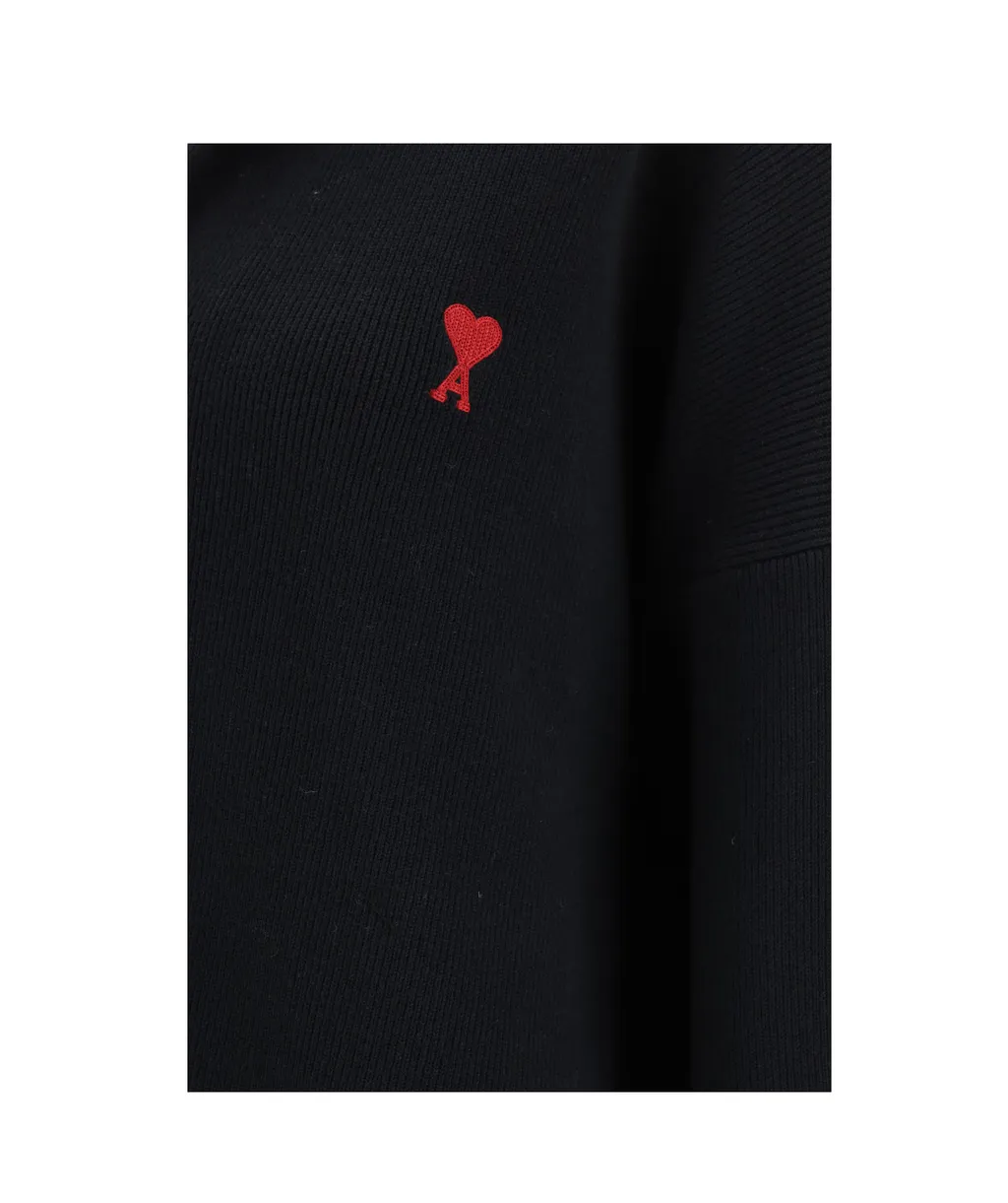 Ami De Coeur Long-Sleeved Knitted Polo Shirt
