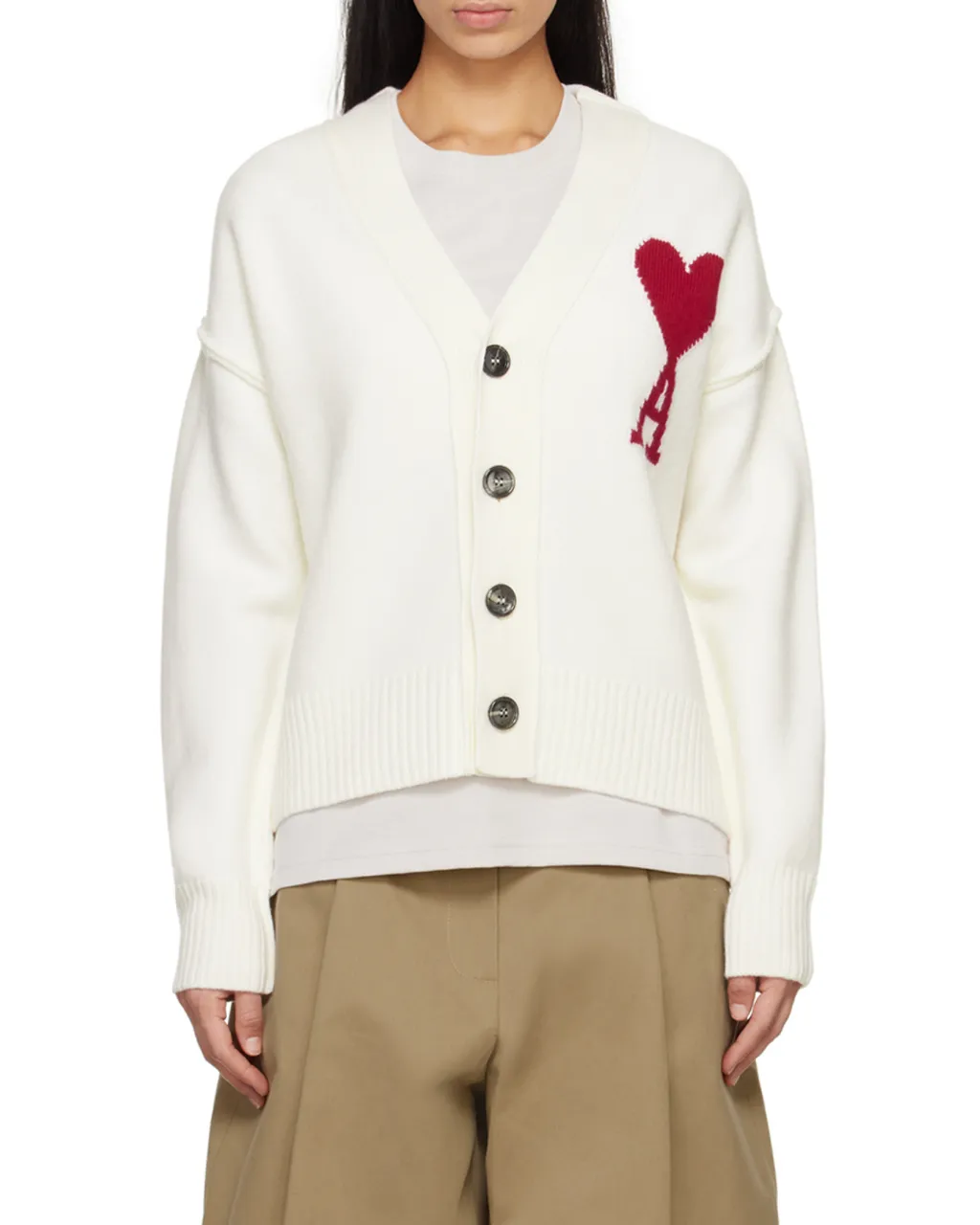 V-Neck Knitted Buttoned Cardigan