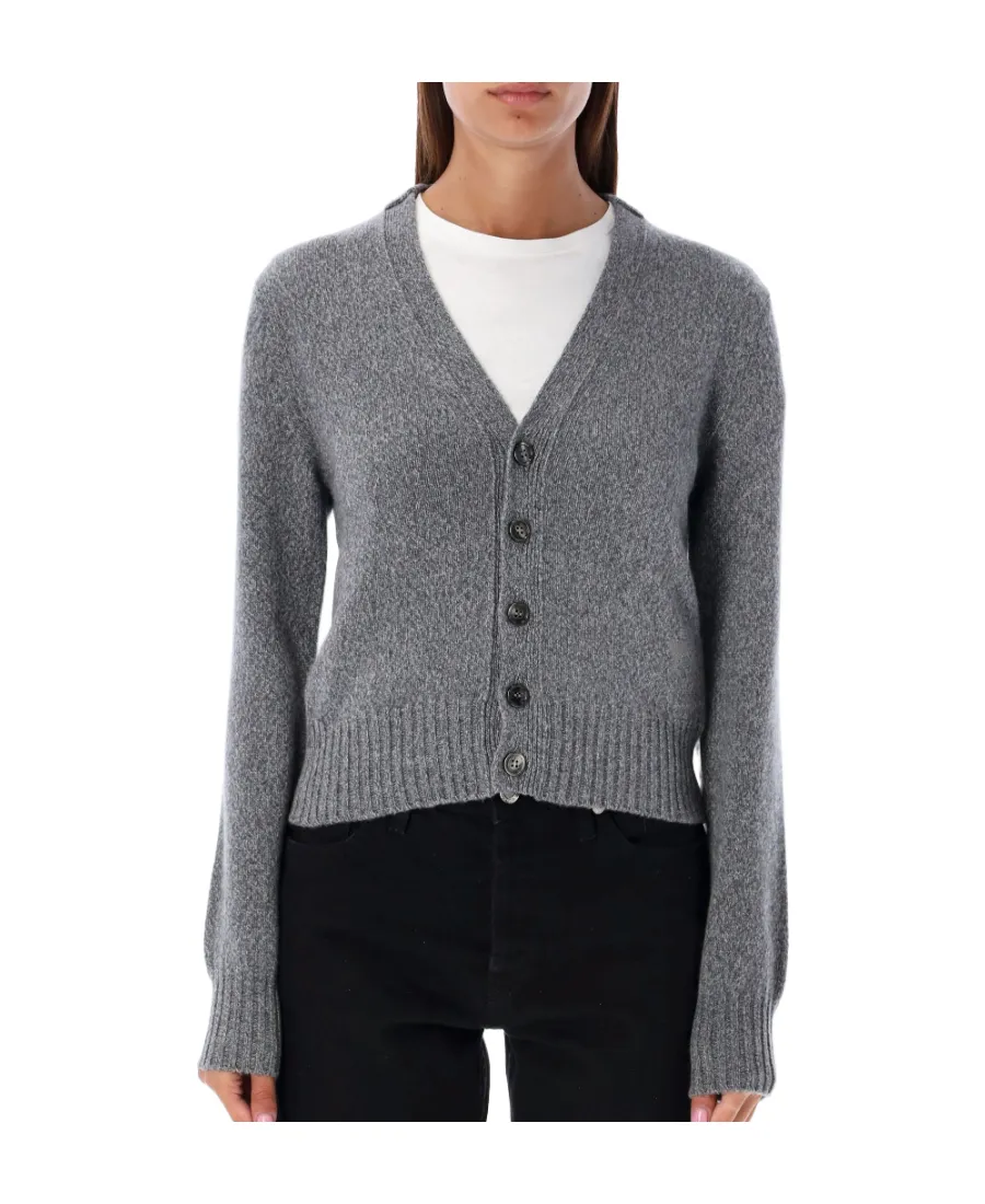 Heart Embroidered Button-Up Cardigan
