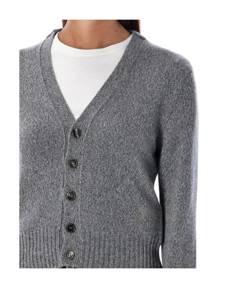 Heart Embroidered Button-Up Cardigan
