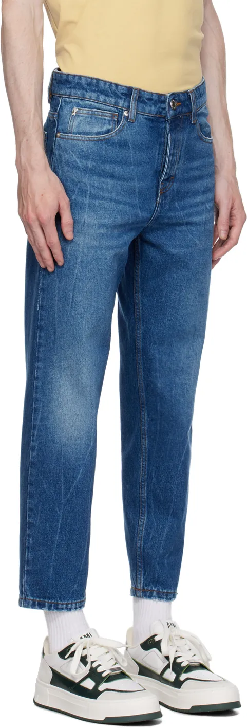 Logo Patch Straight-Leg Jeans