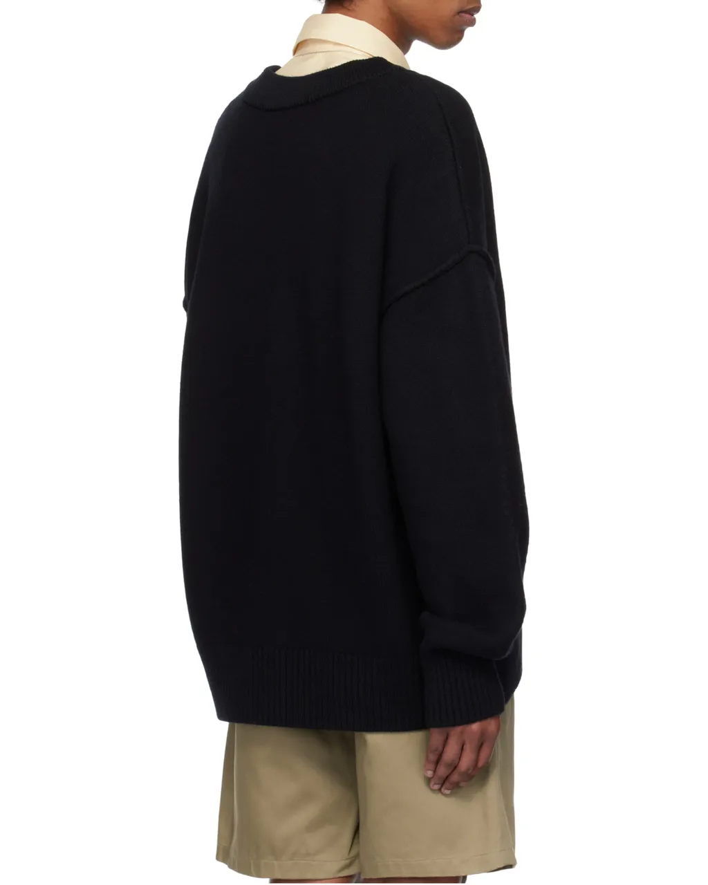 Ami De Coeur Logo Intarsia Knitted Buttoned Cardigan