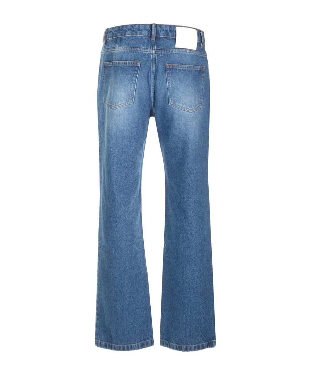 Logo Patch Straight-Leg Jeans