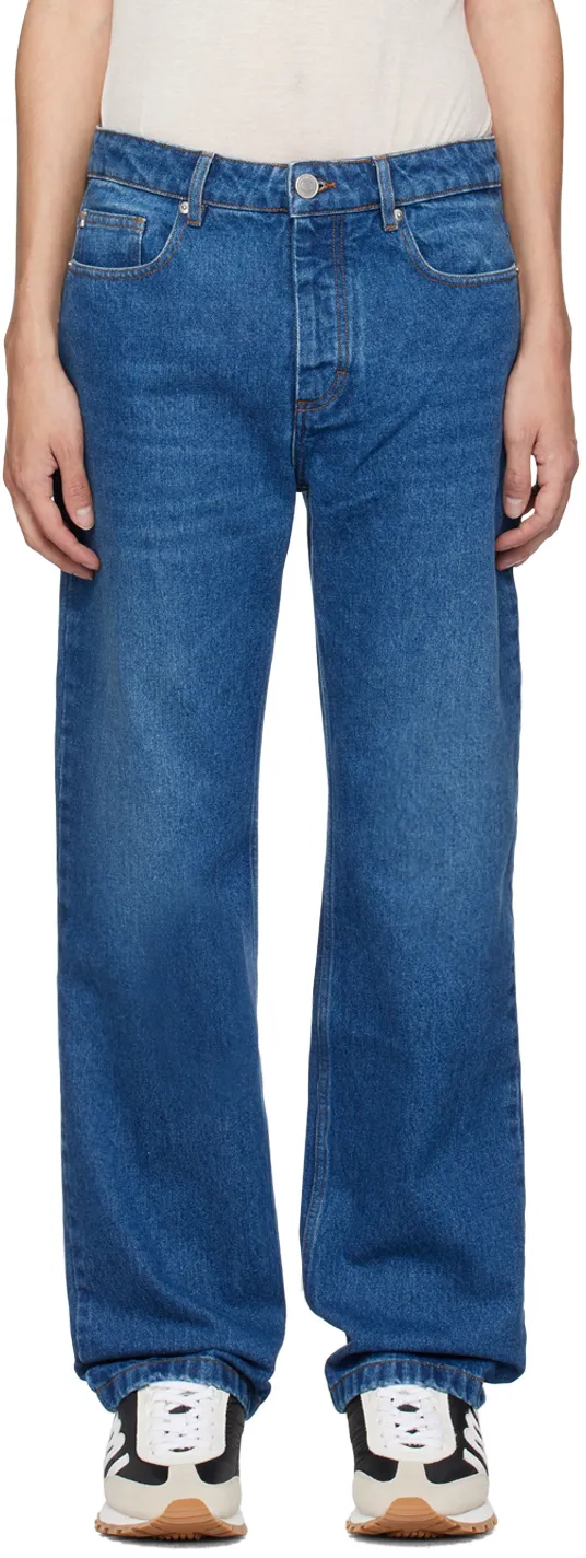 Logo Patch Straight-Leg Jeans
