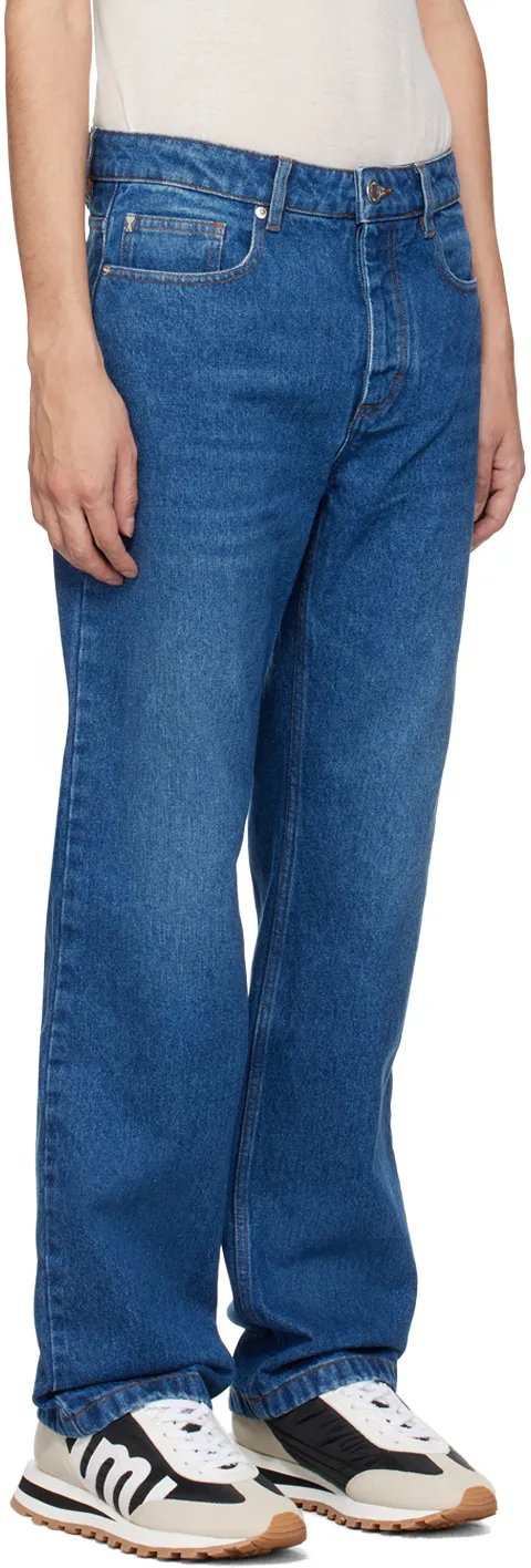Logo Patch Straight-Leg Jeans