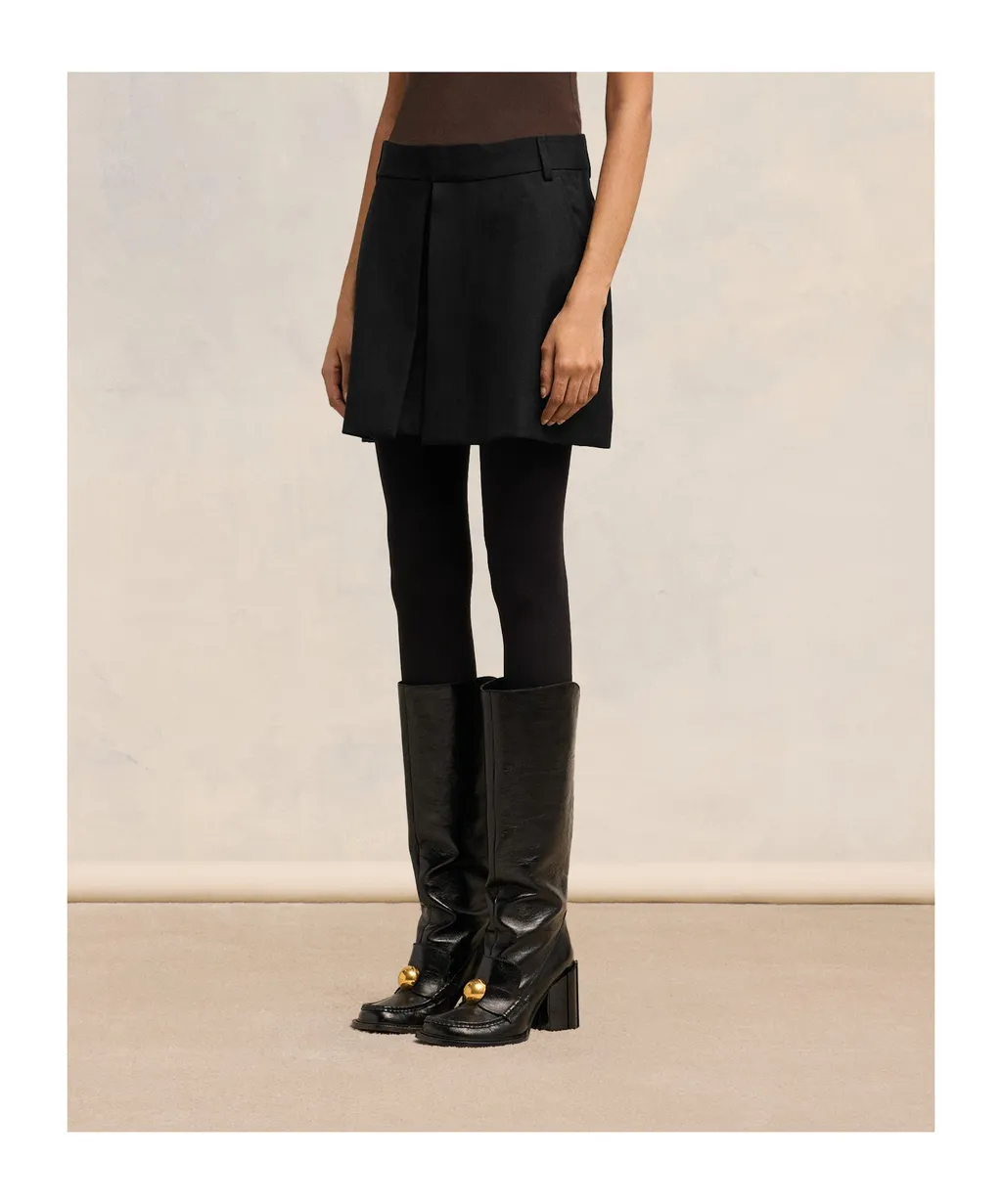 Concealed-Fastened Mini Skirt