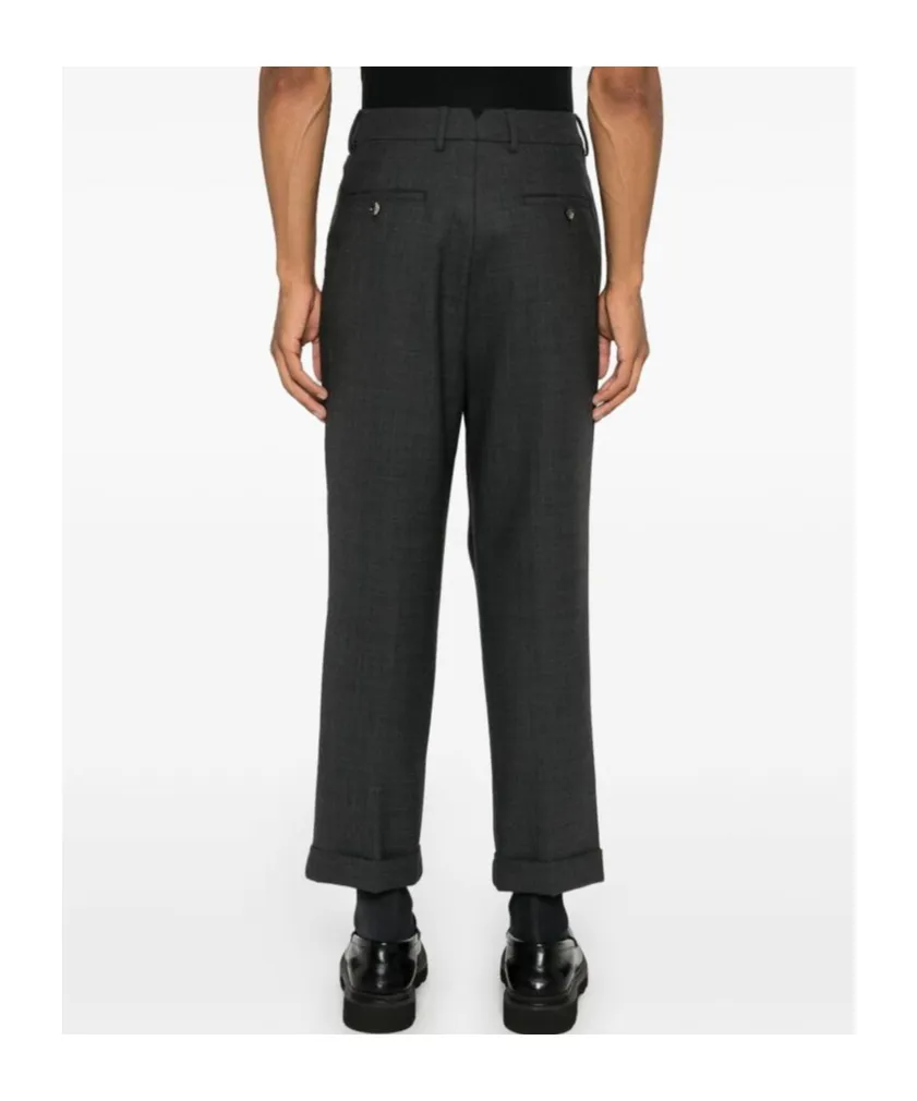 Pleated Tapered-Leg Trousers