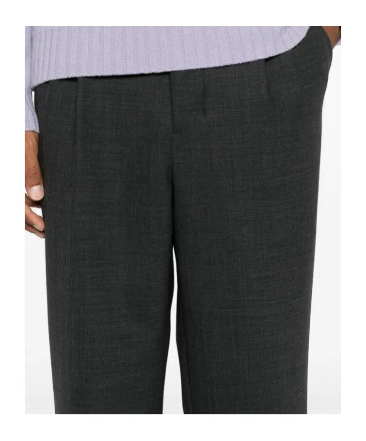 Pleated Tapered-Leg Trousers