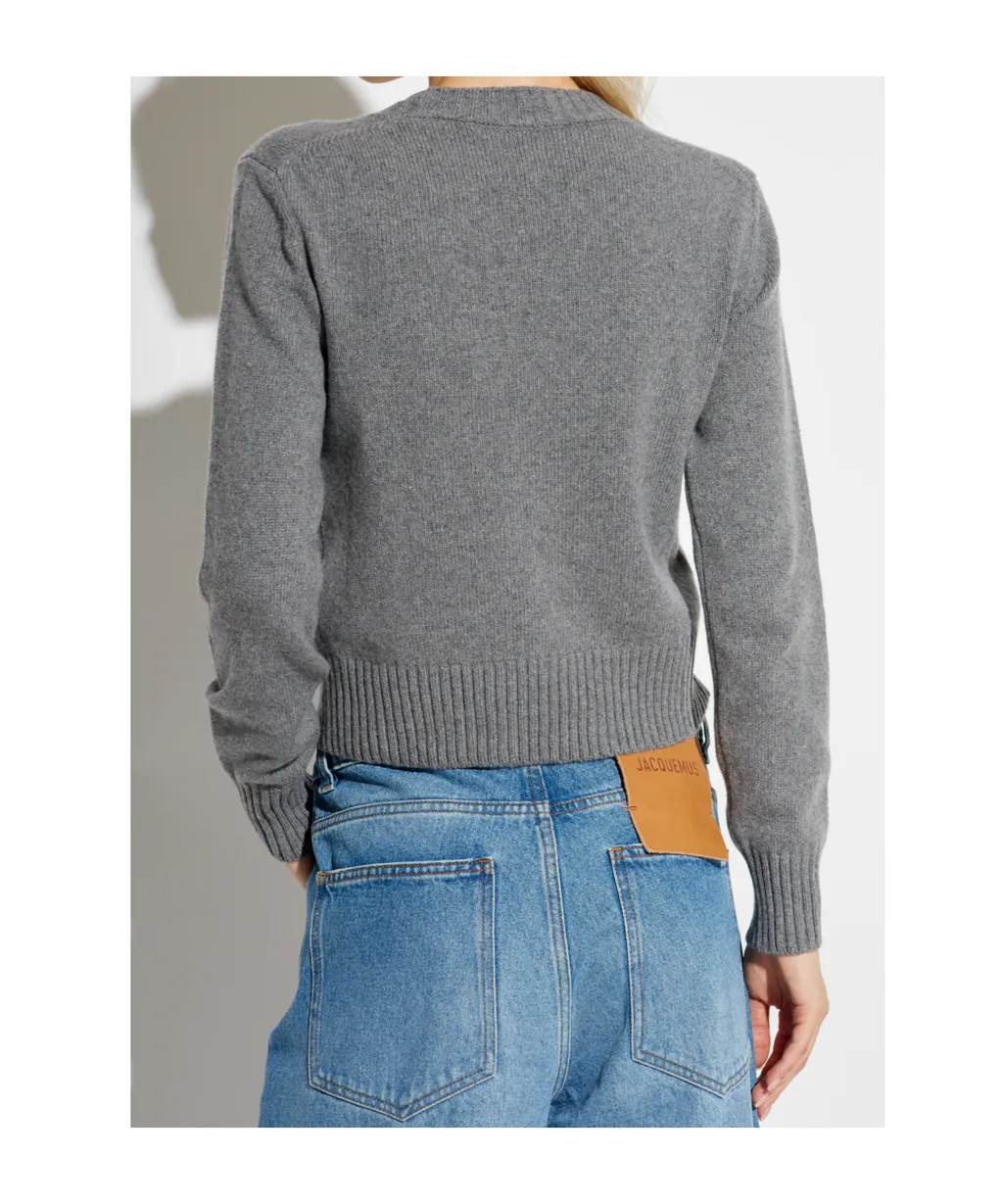 Ami De Coeur Logo-Embroidered Knit Cropped Jumper
